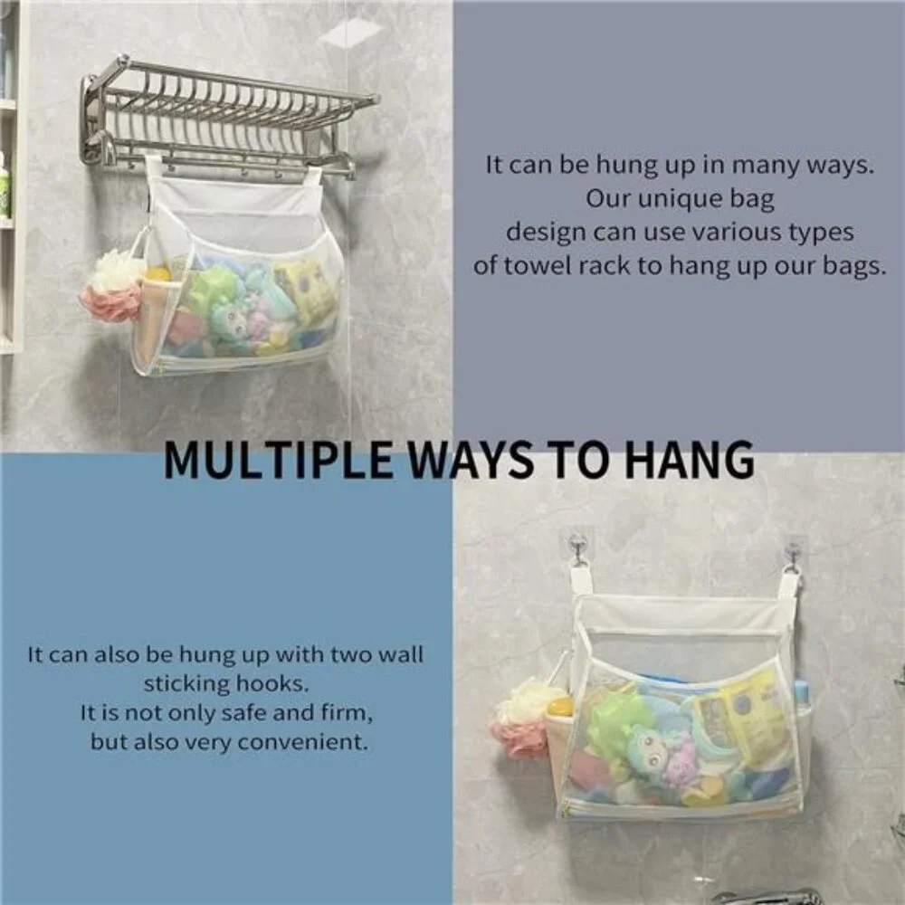 Baby Mesh Bath Toy Organizer, Multiple Ways to Hang, Ultra Large Capacity